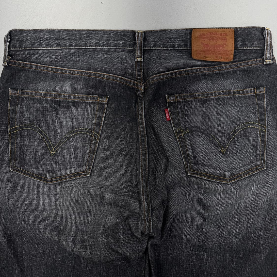 리바이스 00s 제팬 503 흑청 와이드 데님팬츠 상품이미지5