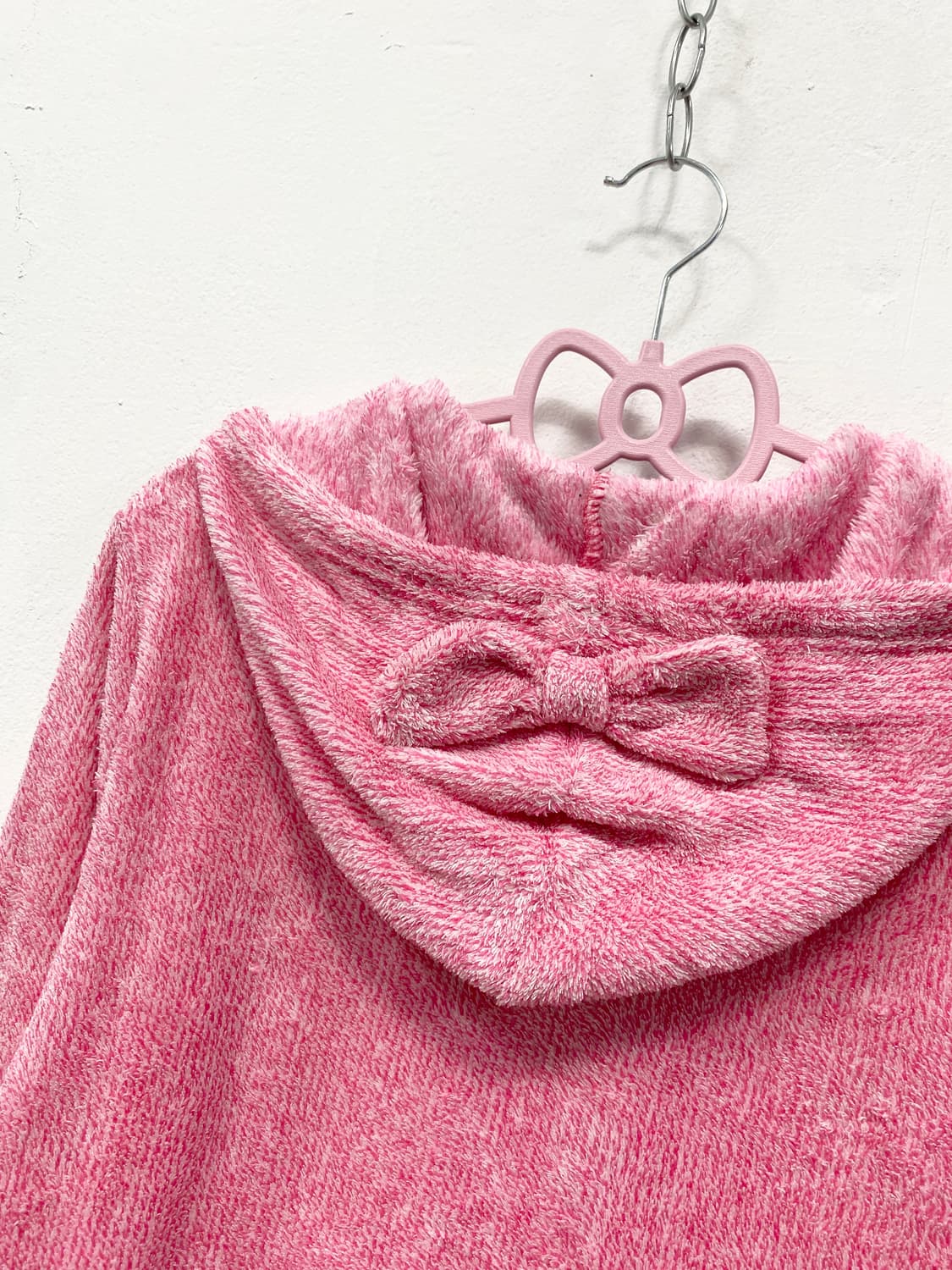 [SUNBLAZE] 갸루 핑크 리본 폭닥 후드집업 상품이미지7