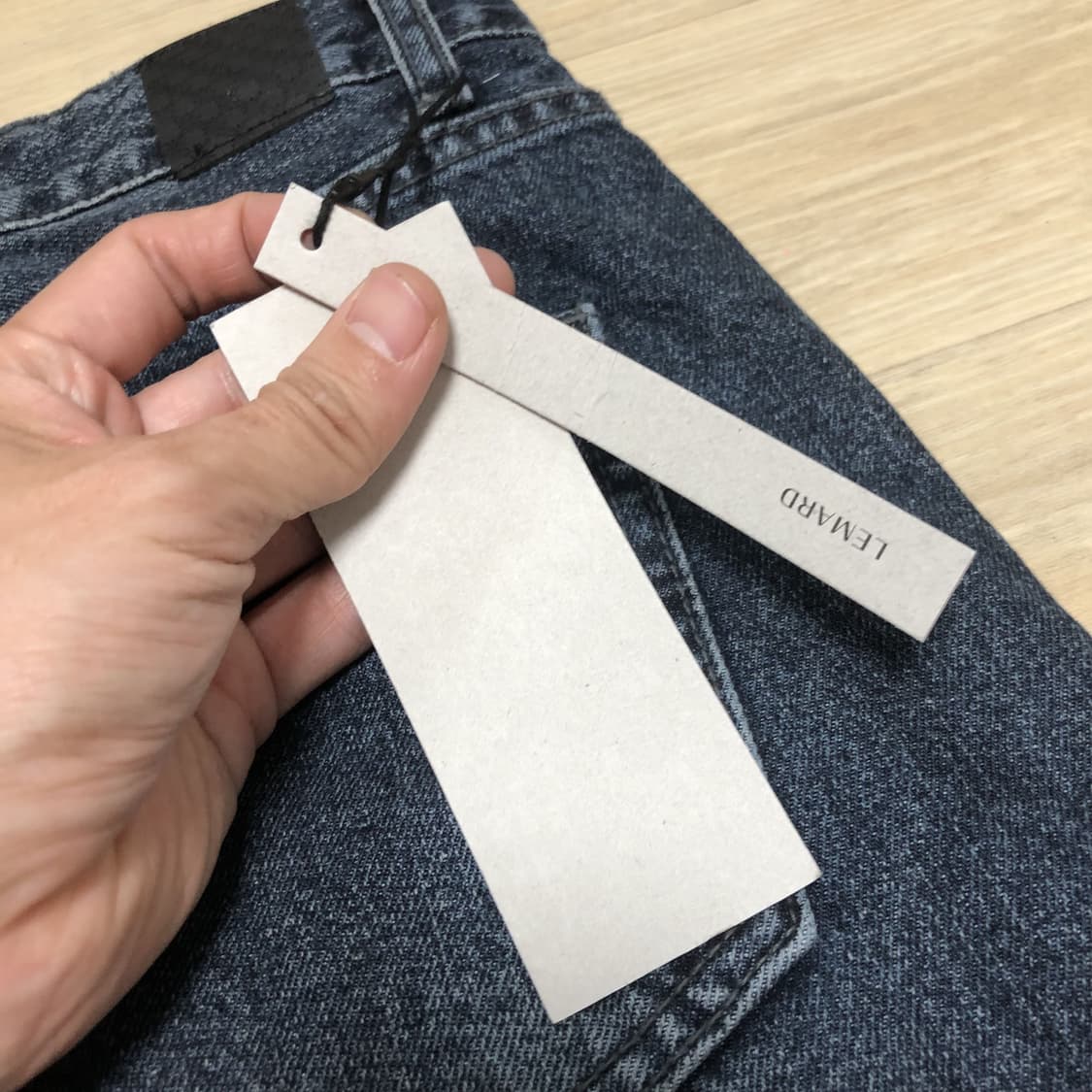 (2) 새상품 르마드 LEMARD 와이드 스트레이트 데님 팬츠 인디고 상품이미지8