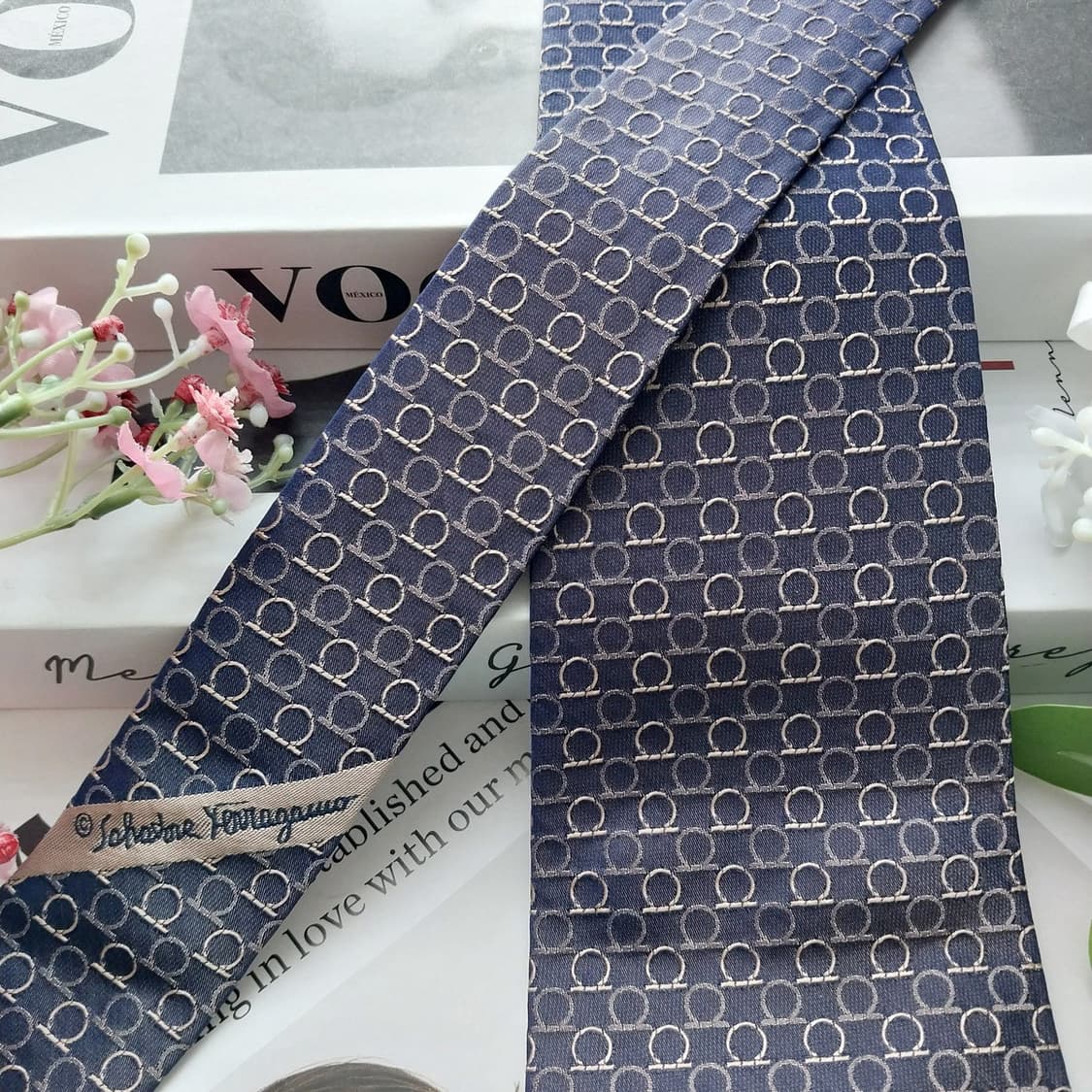 살바토레 페라가모 넥타이 다크퍼플 간치니 패턴 A+ K2191 상품이미지3