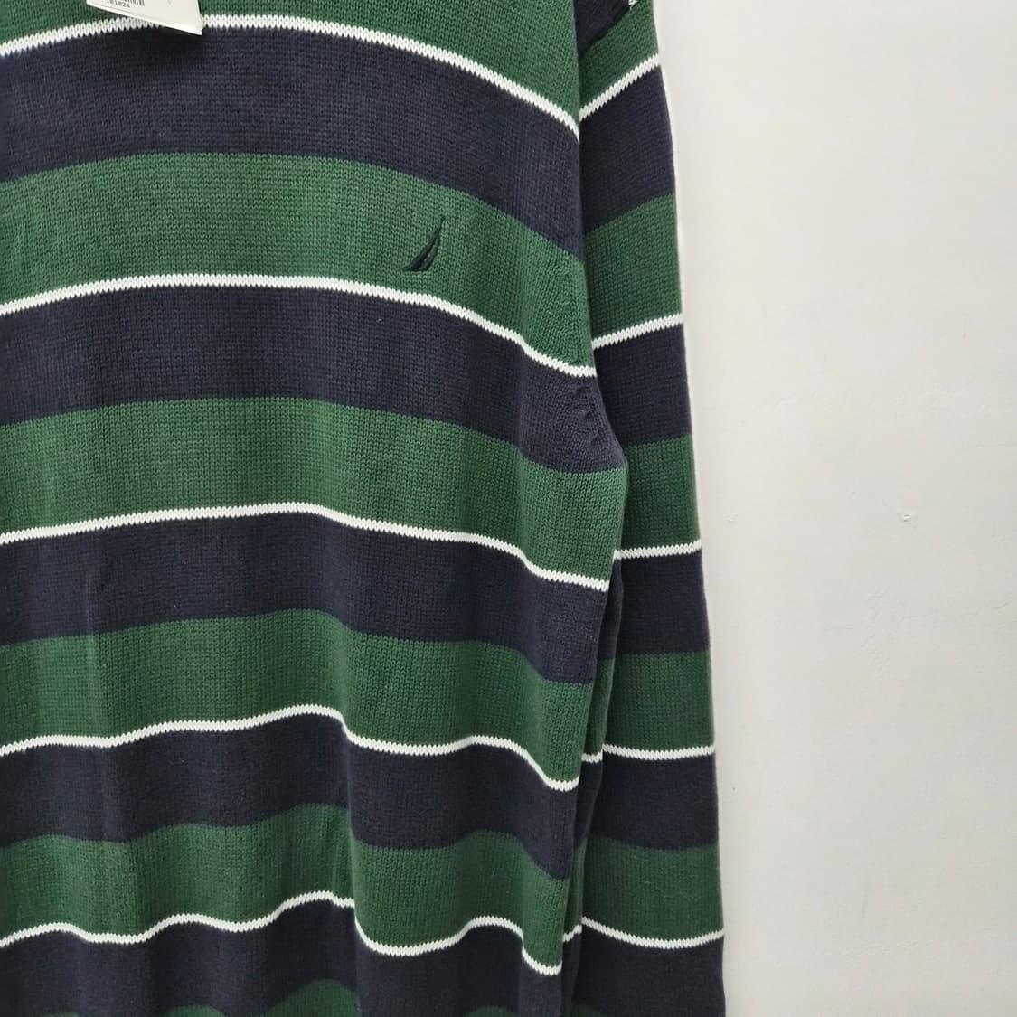 노티카 그린/네이비 블루스트라이프 그루넥 스웨터 남성 L 상품이미지2