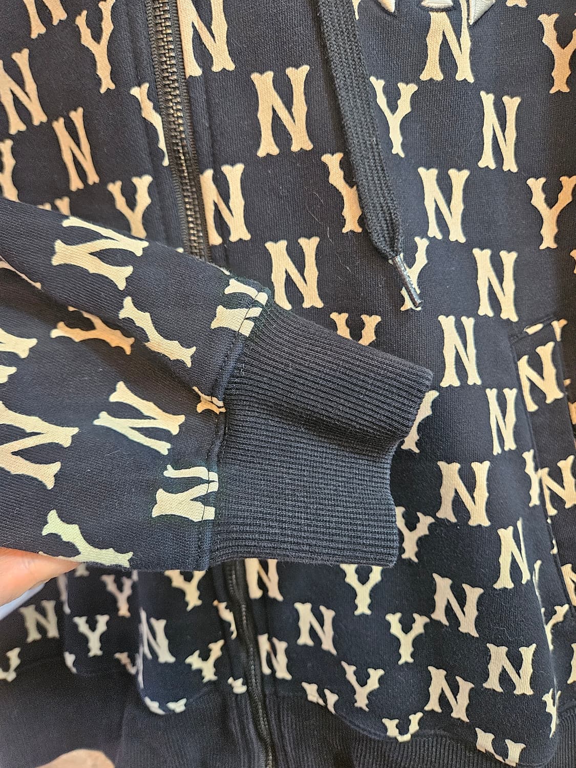 MLB 뉴욕 양키스 NY 패턴 후드 집업 S 상품이미지4