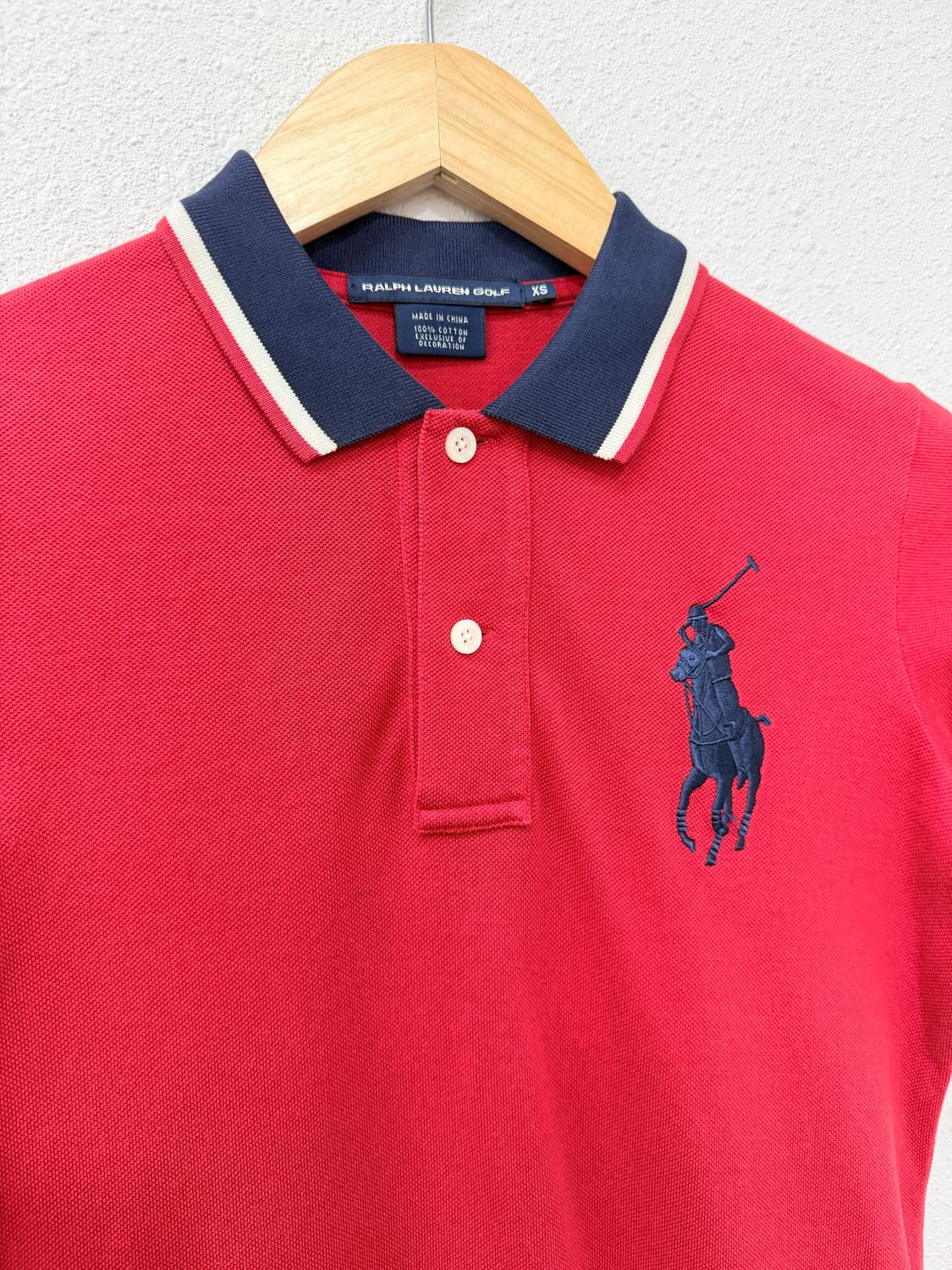 빈티지 Ralph Lauren 레드 패치 슬림 카라 반팔티 상품이미지4