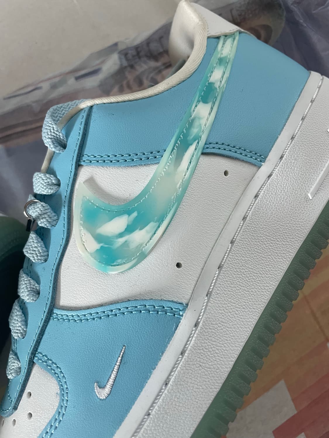 나이키 에어포스 1 셀레스틴 블루 250 새상품 구름 포스 상품이미지6