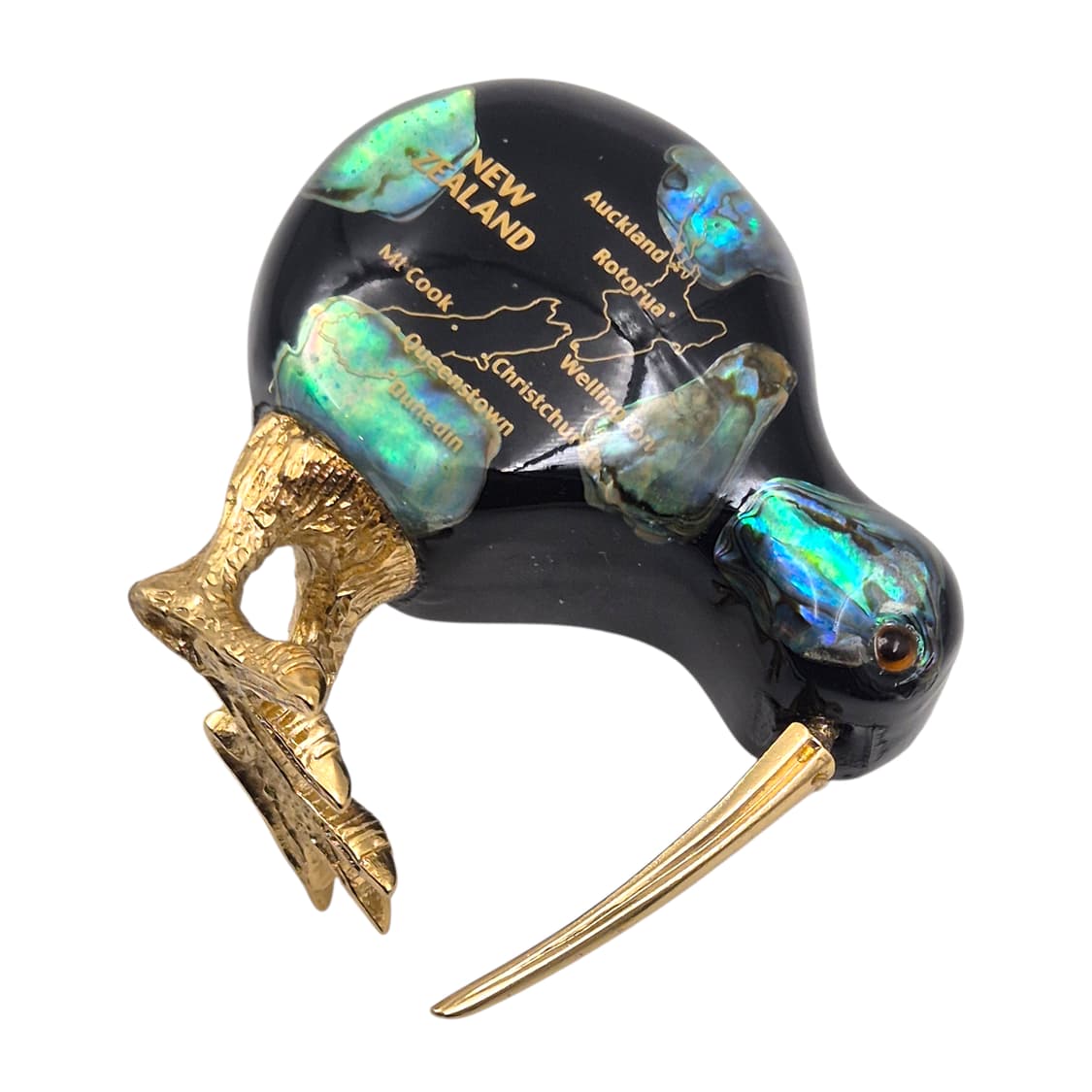 80s 뉴질랜드 파우아 자개 키위새 오브제 상품이미지3