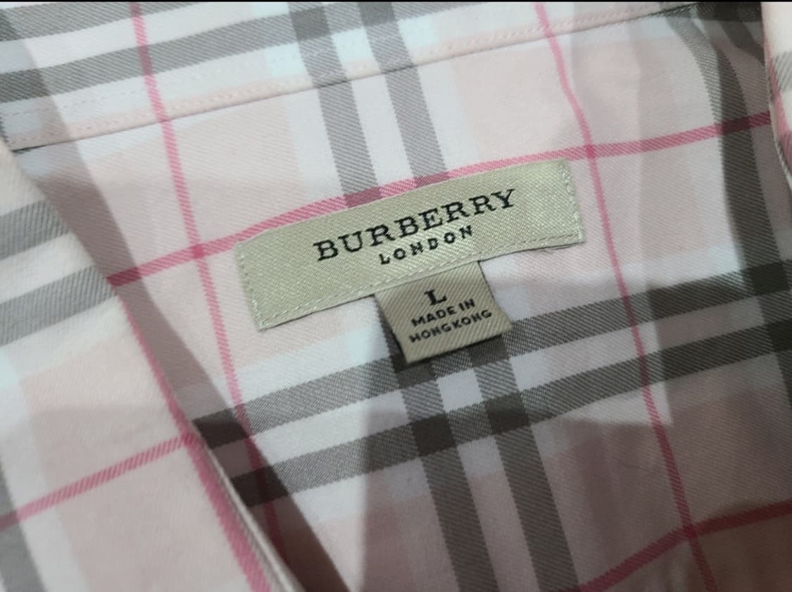 버버리 핑크색 체크셔츠 상품이미지4