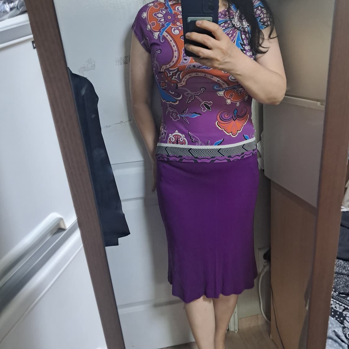 ETRO 에트로 정품 투피스 원피스 스커트 셋업 42(약55 ～날씬66 상품이미지10