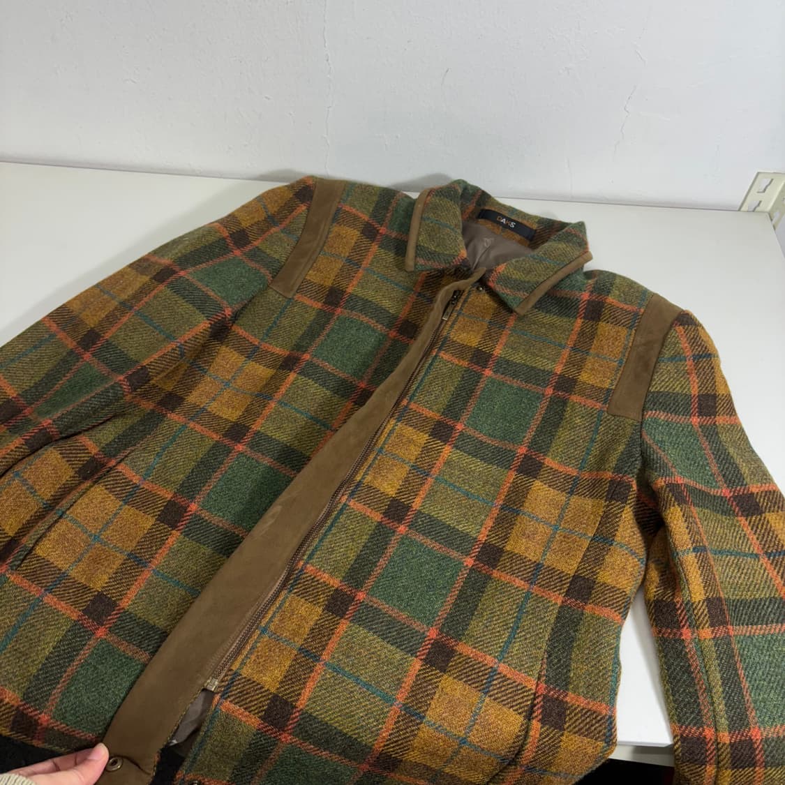 우먼M-L 닥스우먼 스웨이드포인트 트위드 울자켓 상품이미지2