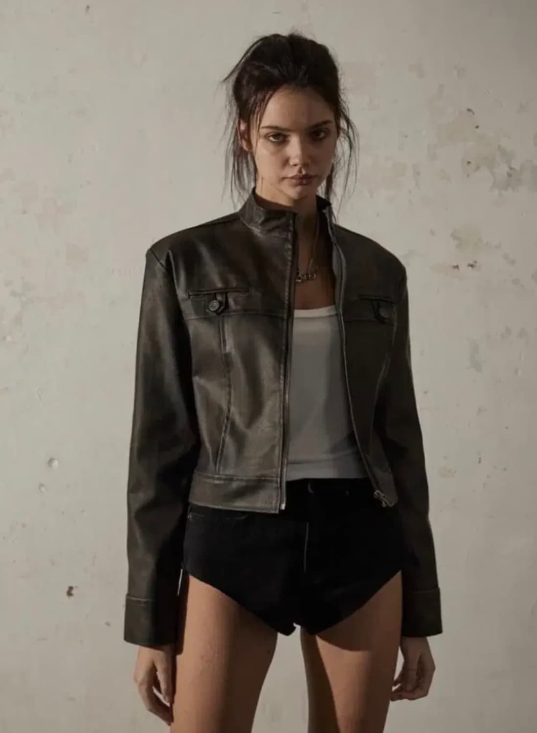 레더자켓 워시드브라운 상품이미지1