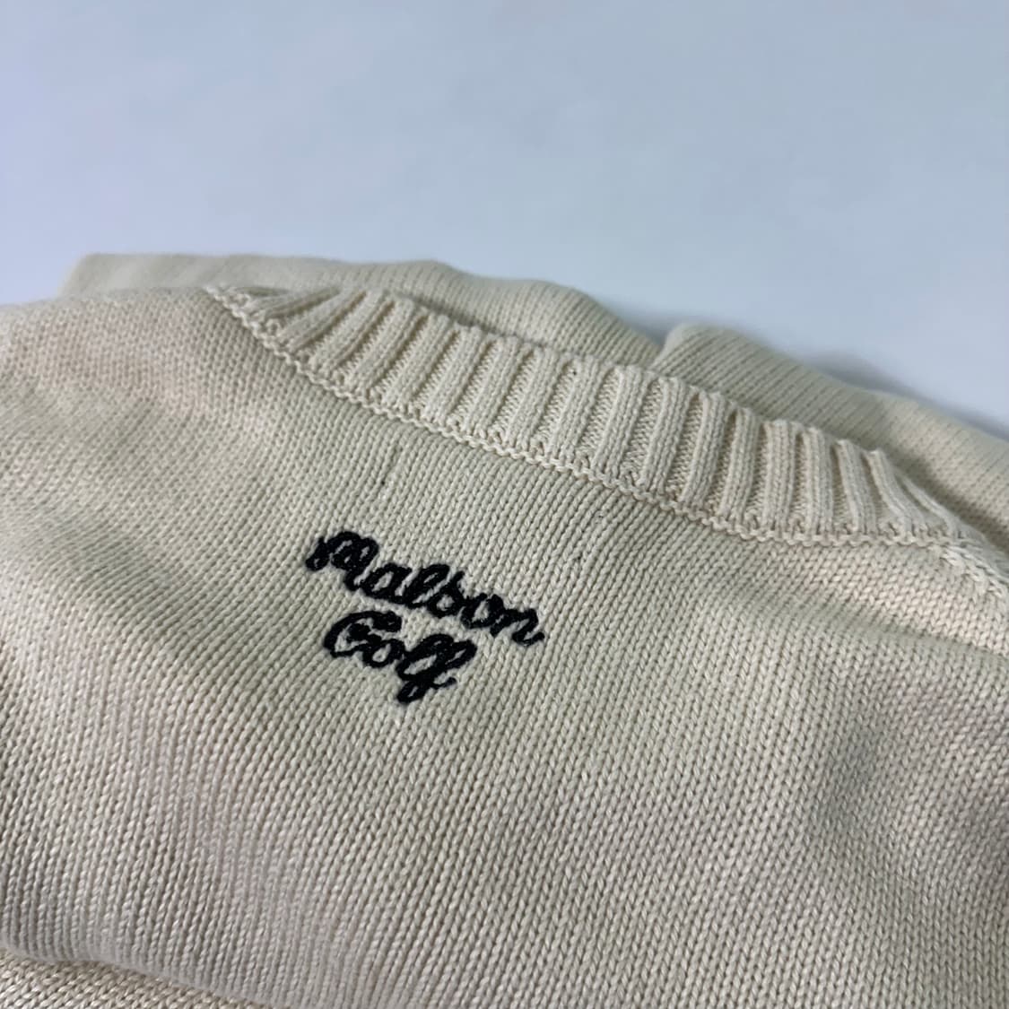 M 100 말본골프 아이보리 루즈핏 라운드면니트 상품이미지7