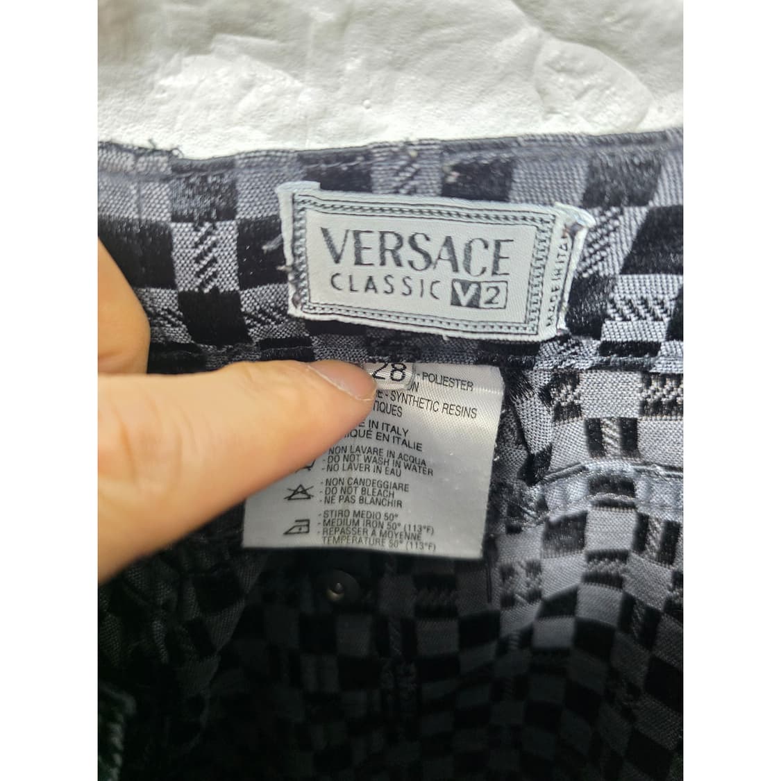 베르사체 클래식 V2 체크 패턴 팬츠 28인치 상품이미지3