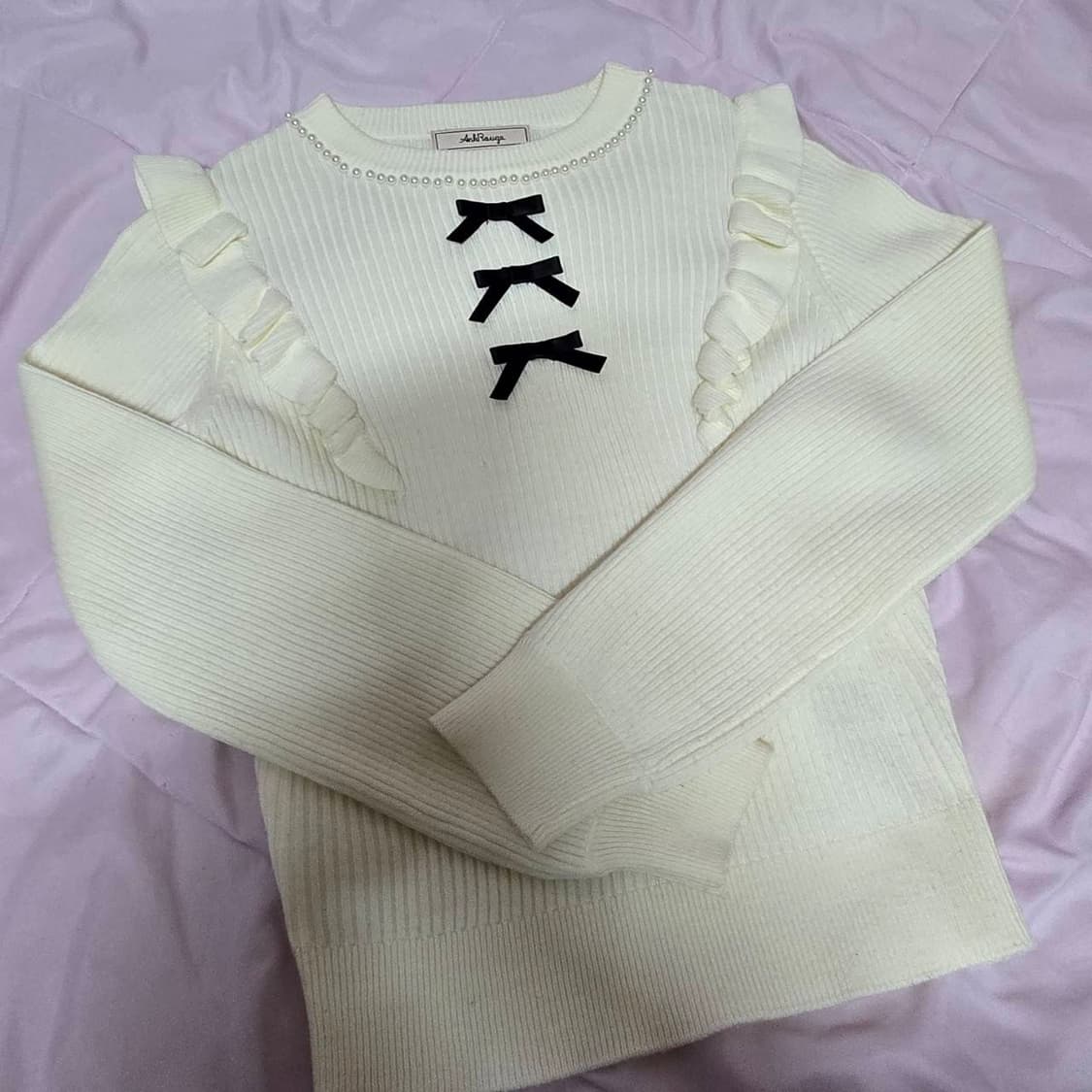 앙크루즈 3리본 니트 블라우스 양산형지뢰계 상품이미지2