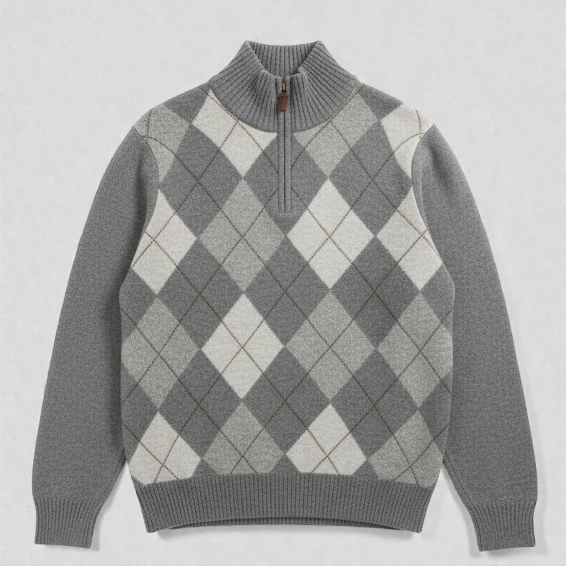 100)JCREW 제이크루 램스울 하프집업 아가일 니트 상품이미지1