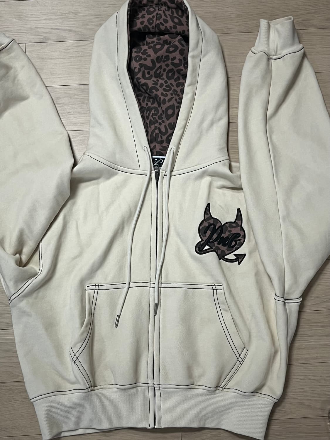 플리즈노팔로우 레오파드 후드집업 상품이미지2