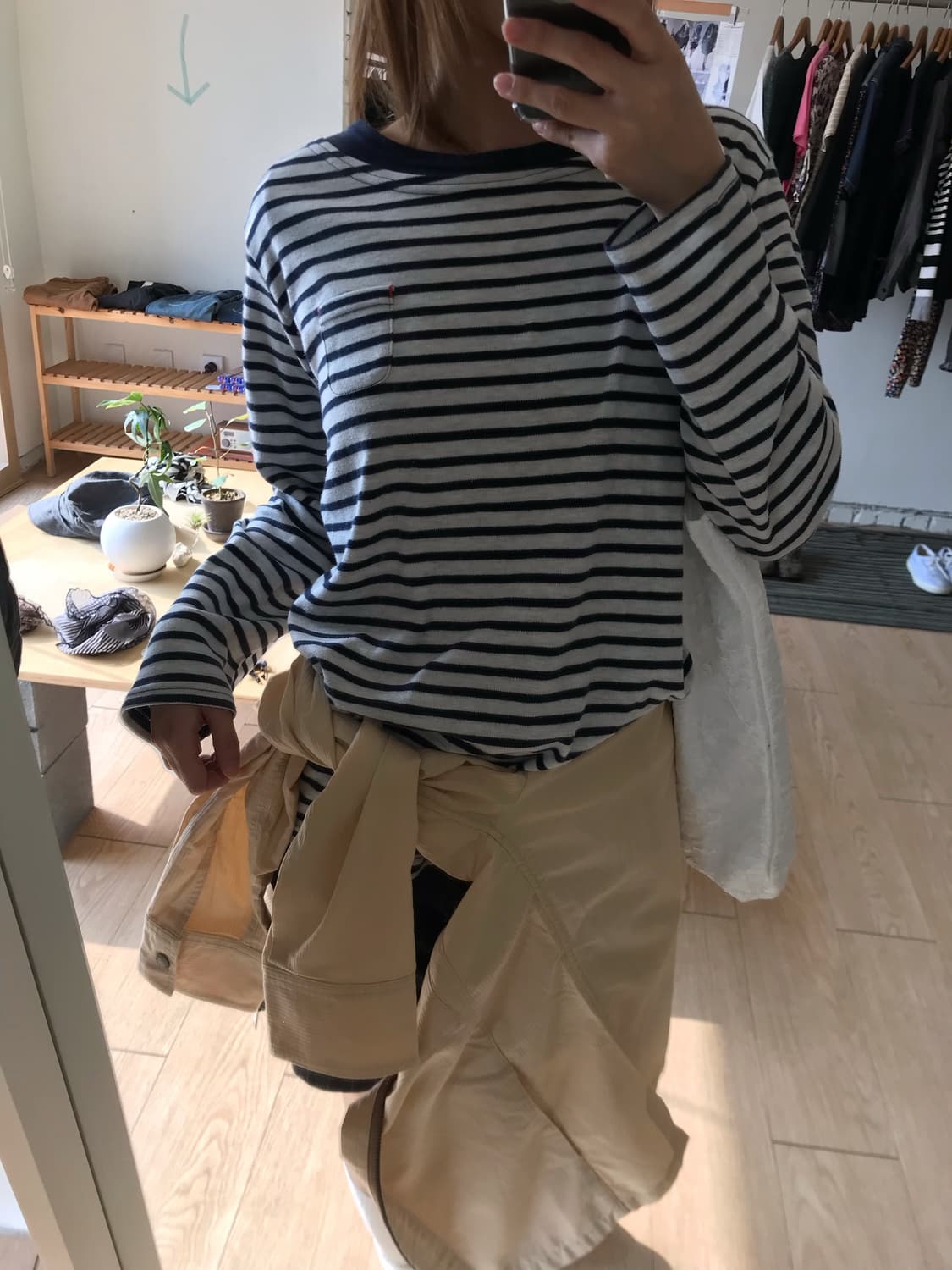 스트라이브 단추 긴팔 티셔츠  상품이미지8