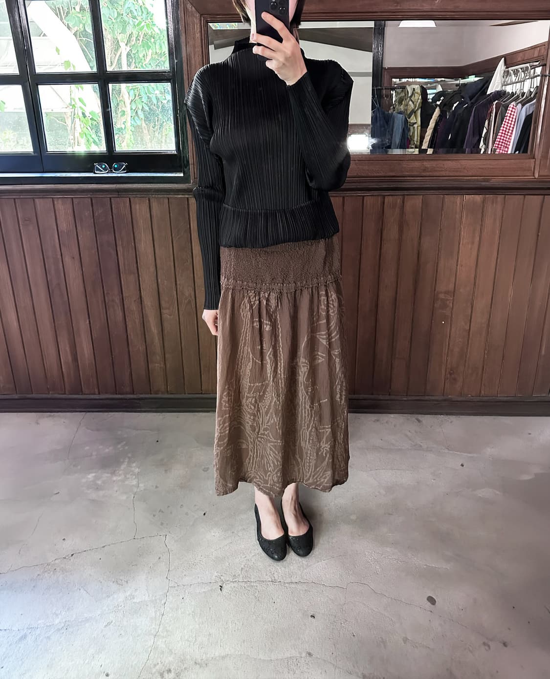 ME ISSEY MIYAKE face smoked skirt 상품이미지2