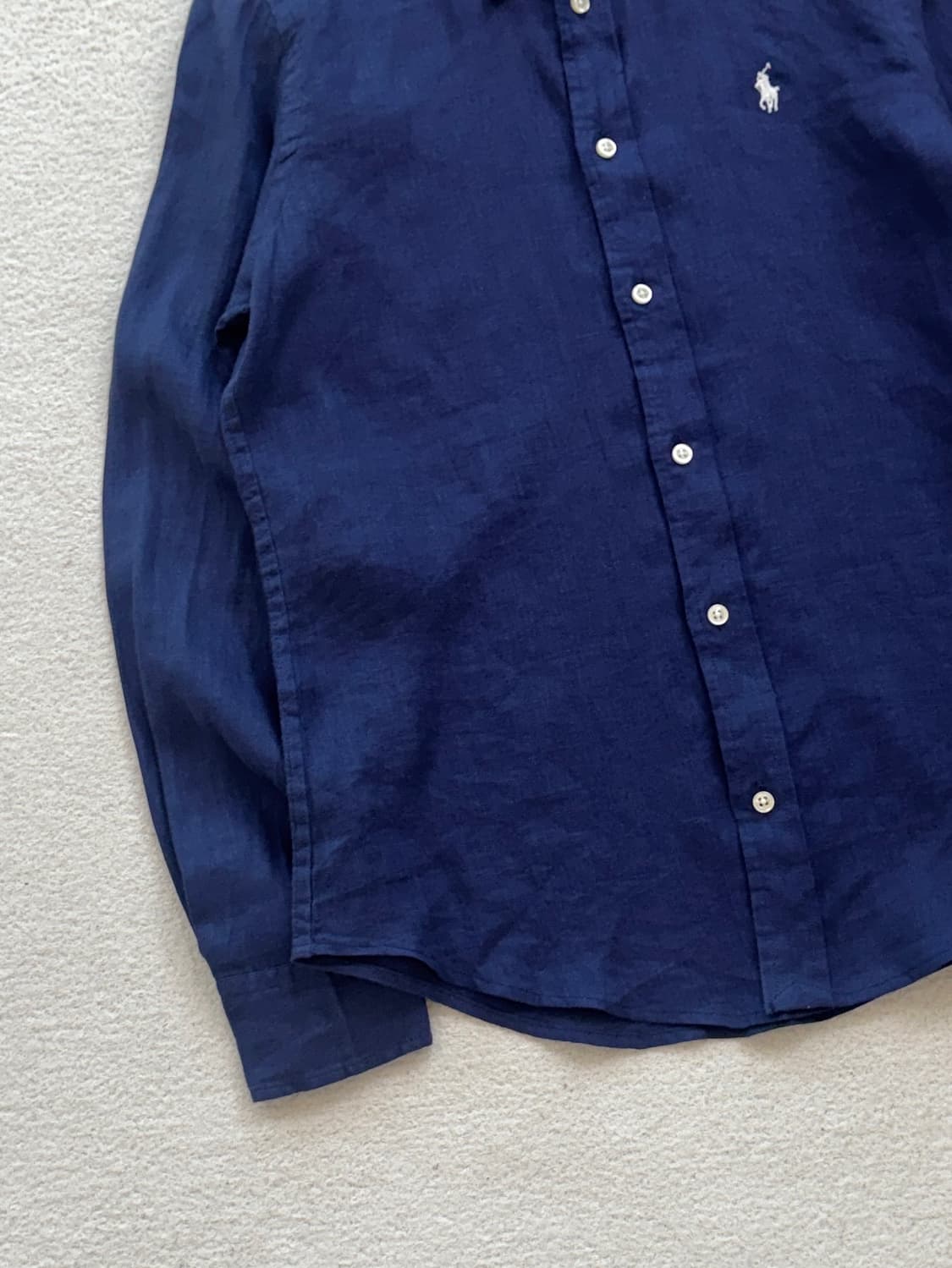 QR 폴로 네이비 린넨 셔츠 상품이미지3