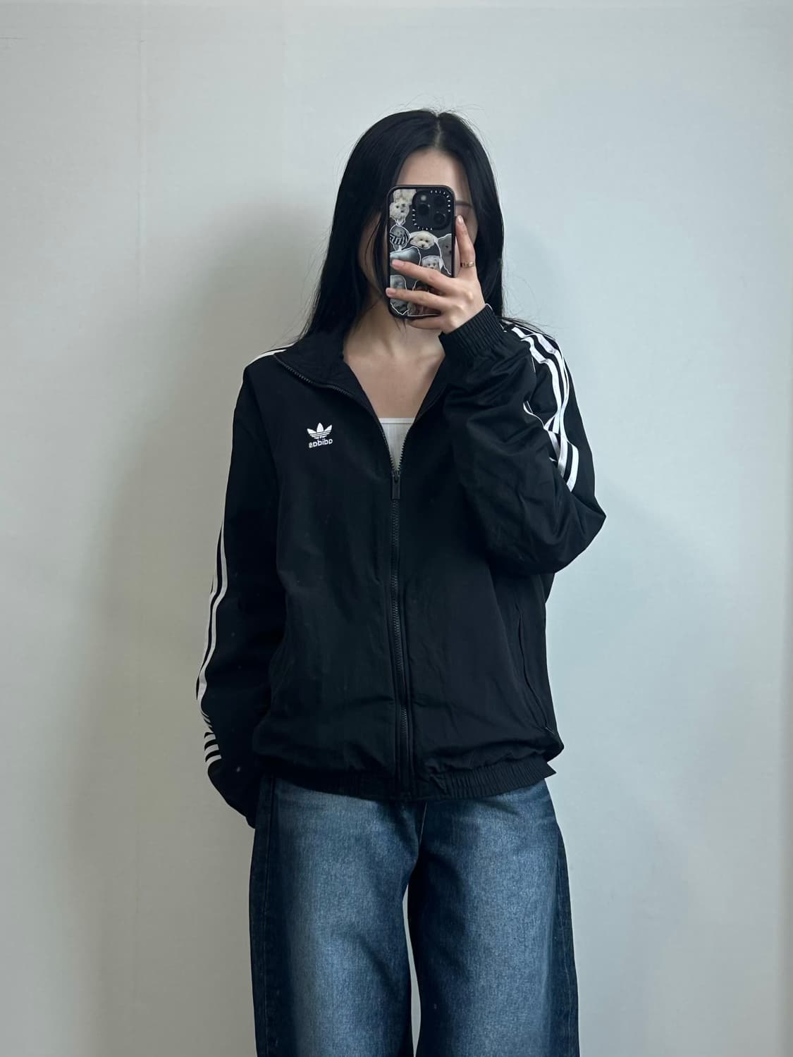 아디다스 파이어버드 사이드라인 블랙 우븐 바람막이 자켓 상품이미지1