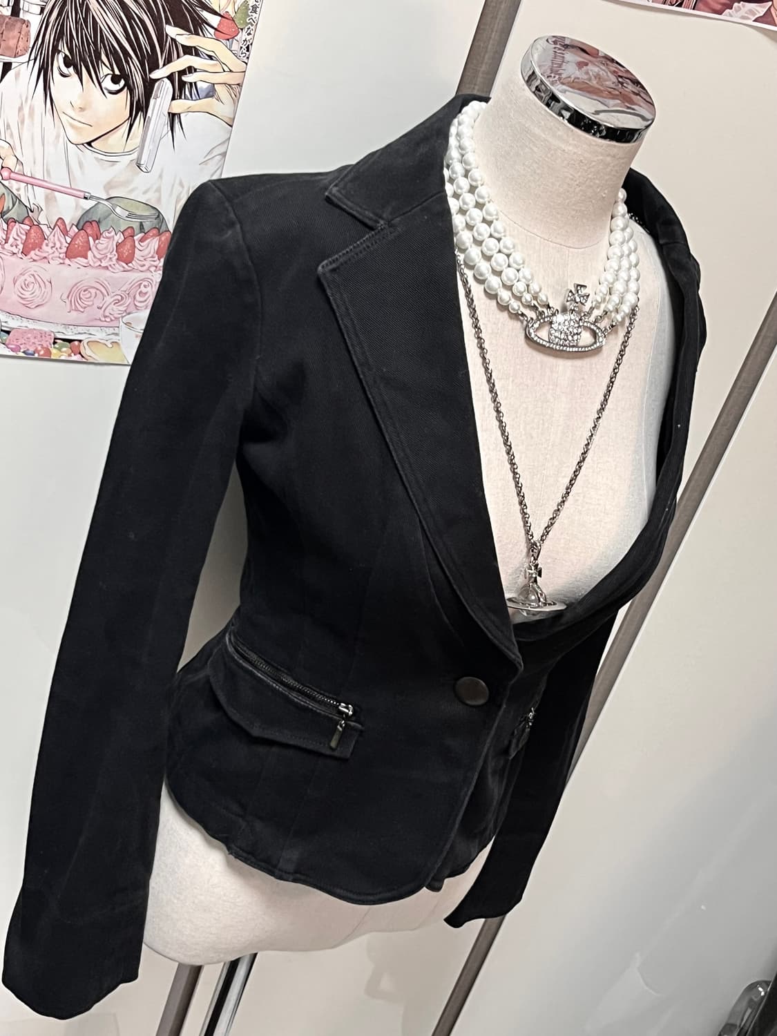 세실 맥비 블랙 크롭 자켓 상품이미지1