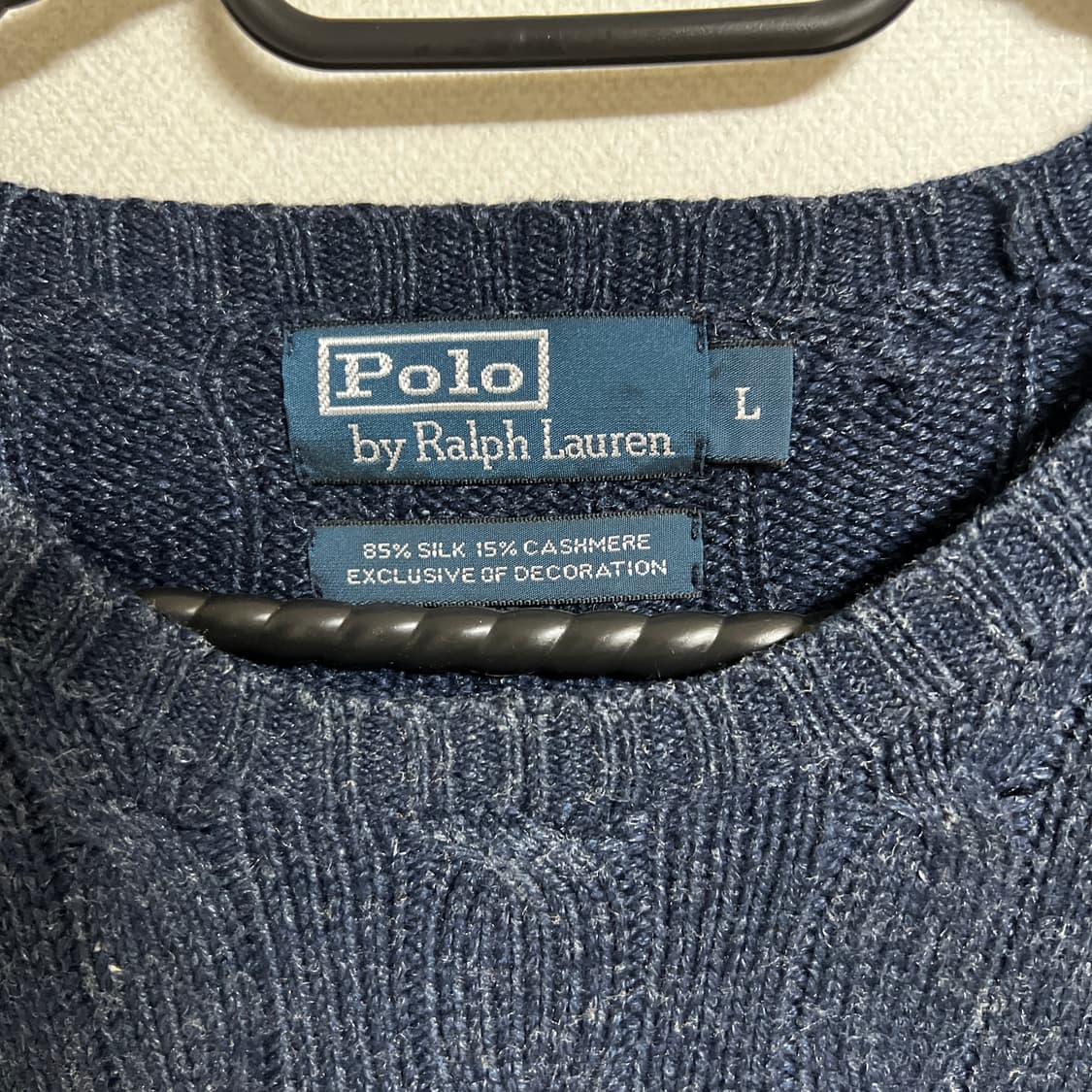 폴로 랄프로렌 실크 캐시미어 꽈배기 케이블 니트 L 상품이미지3