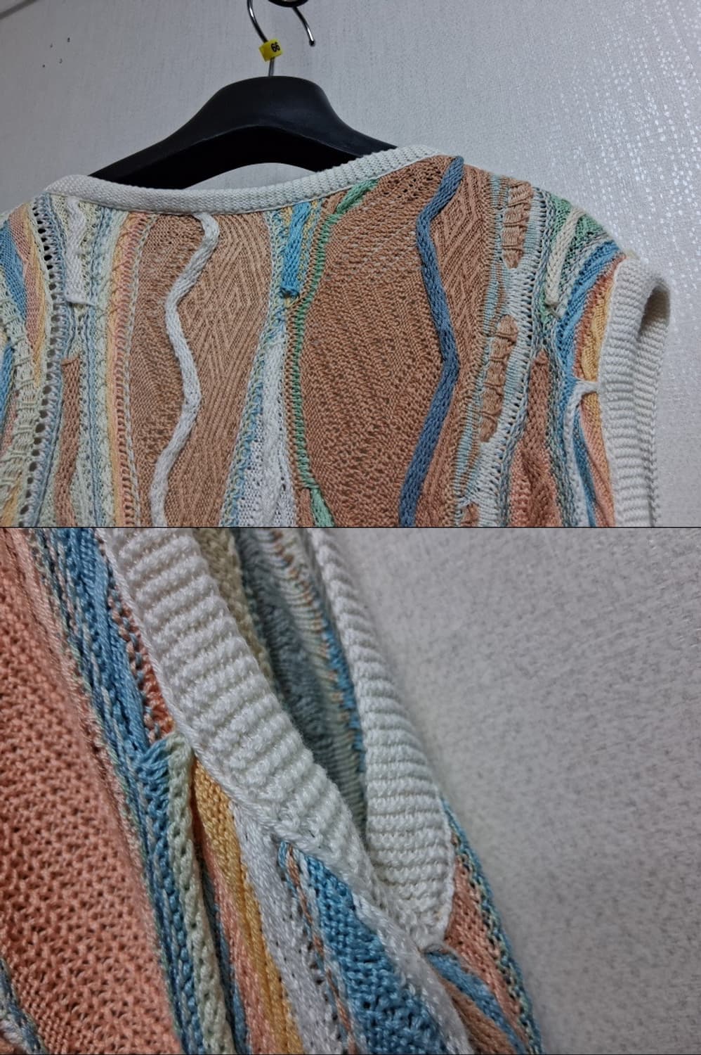 일본수입 COOGI 쿠지 케이블 면니트조끼 가디건 넉넉66까지 77크기
 상품이미지7