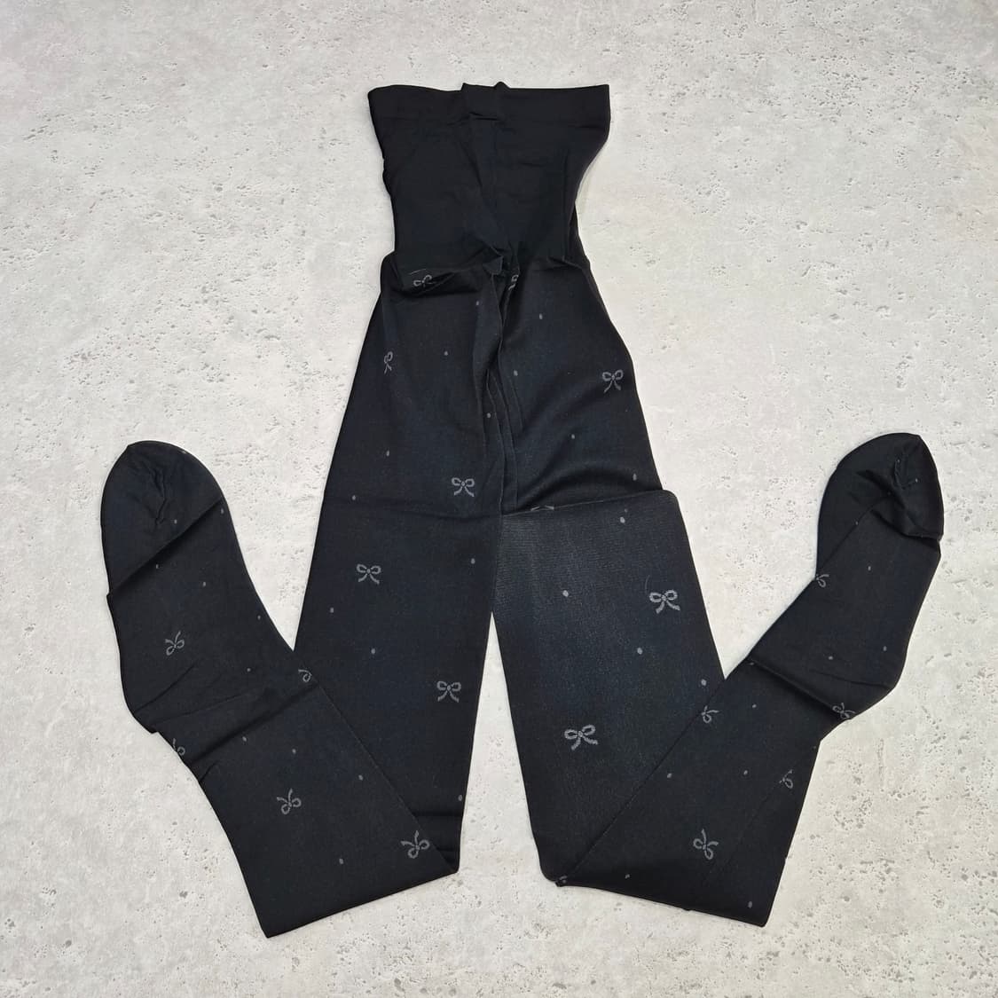 GUNZE 우노간다 콜라보 리본패턴 팬티스타킹 상품이미지1