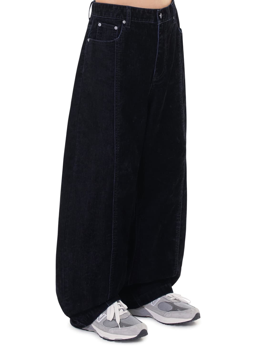 OY 오와이 벨벳 데님 와이드 스티치 볼륨팬츠 상품이미지5