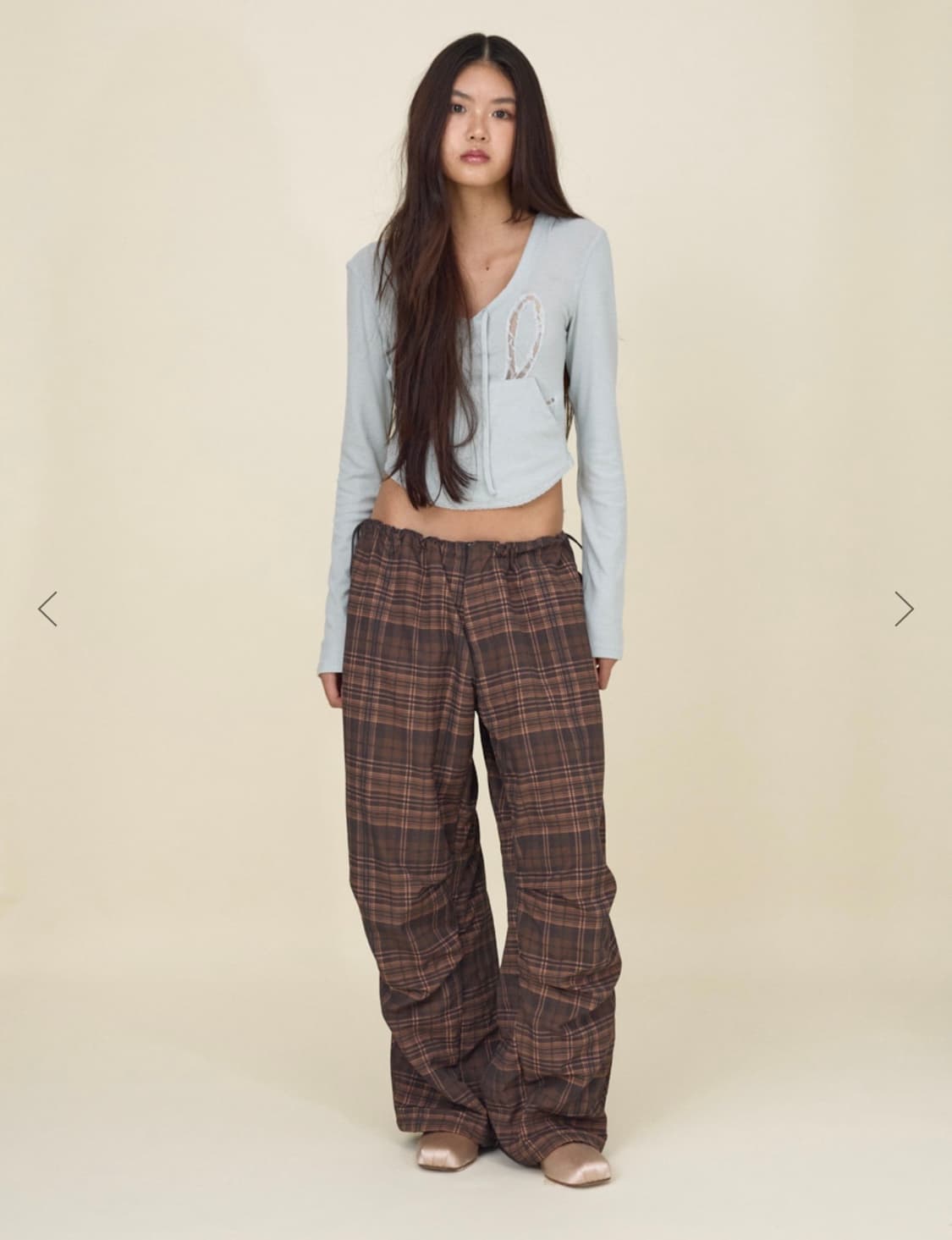 [S] GLOWNY 글로니 체크 트랙팬츠 상품이미지1