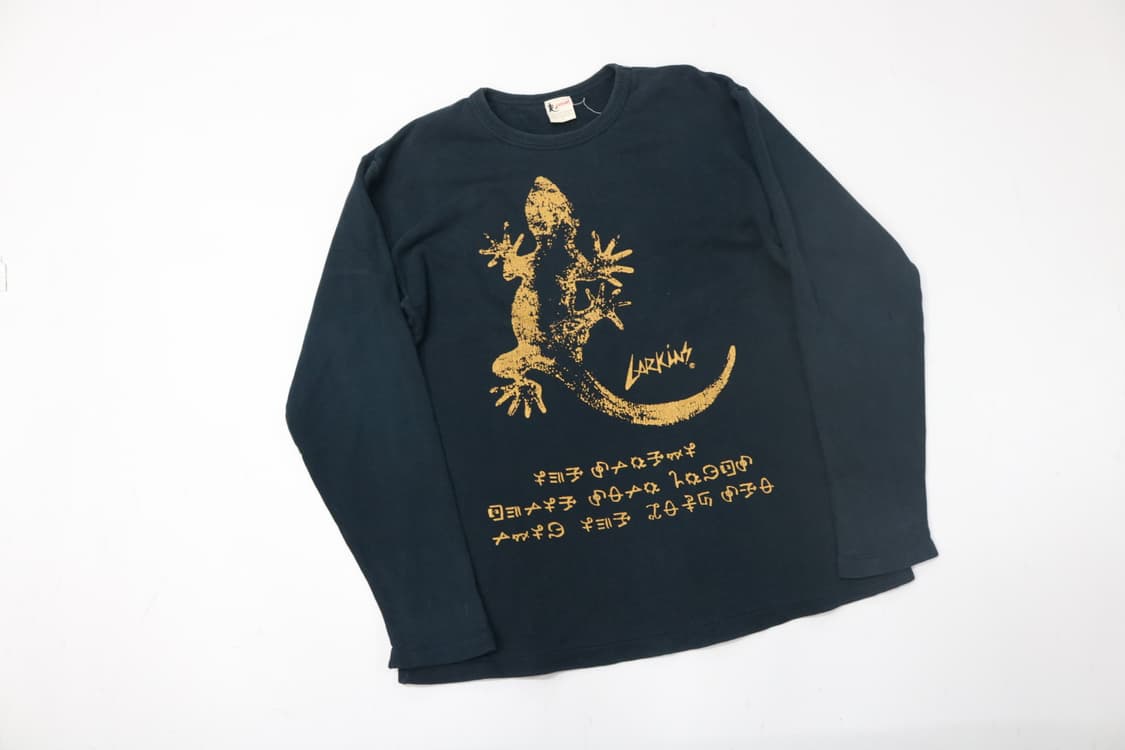 LARKINS 라킨스 빈티지 도마뱀 그래픽 네이비 롱슬리브 티셔츠 (L) 상품이미지2