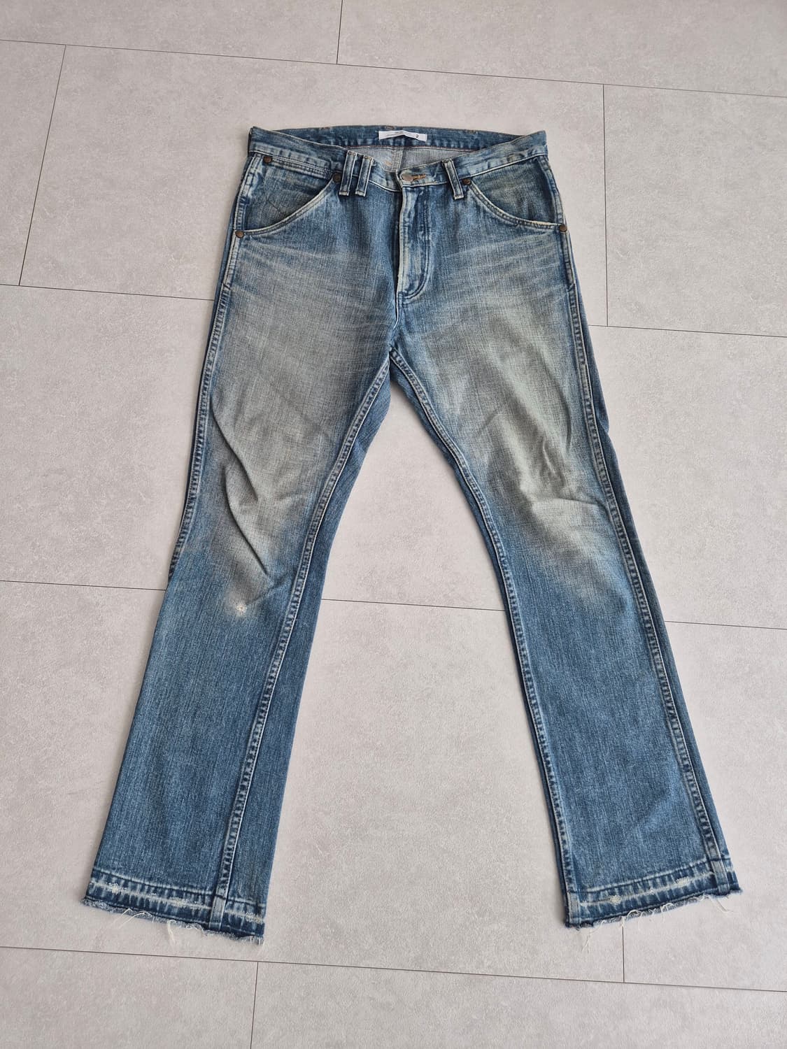 빈티지 랭글러 데님 슬림핏 세미 플레어팬츠 M 상품이미지1