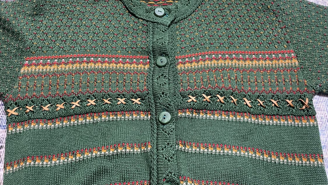 JPN 80s~90s 일본 빈티지 레트로 모리걸 노르딕 패턴 니트 가디건 상품이미지6