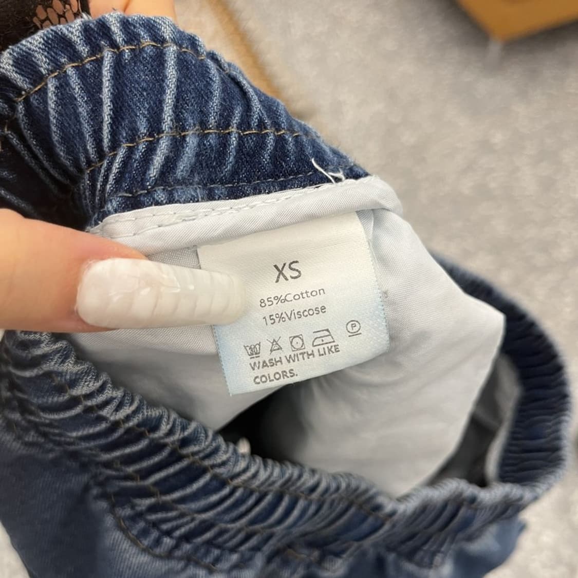 빈티지 캐주얼 밴딩 데님 버뮤다 카고 반바지 XS C11008 상품이미지5