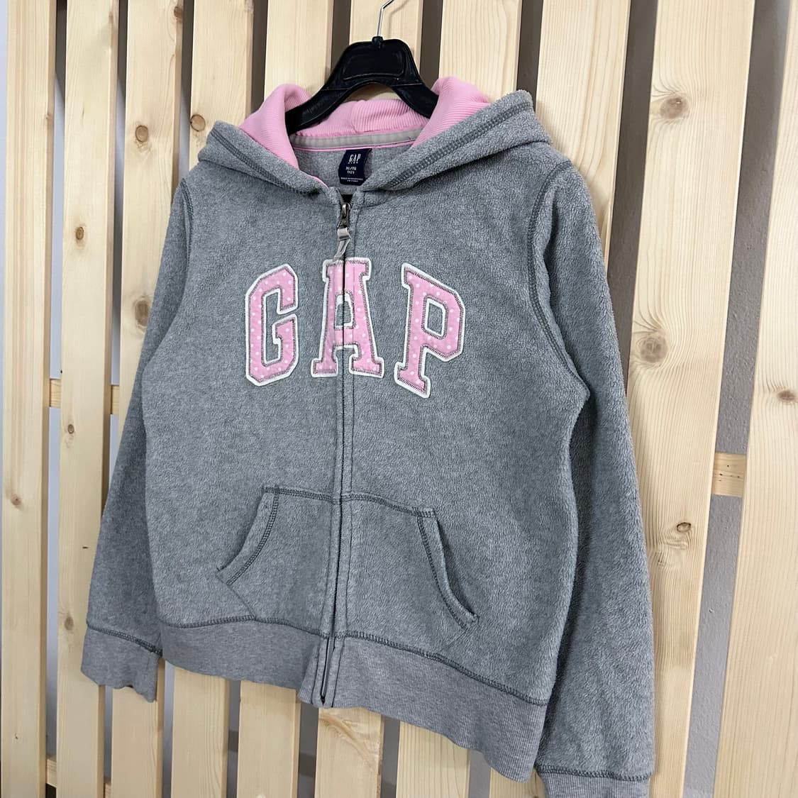 (S) GAP 갭 그레이 핑크 후리스 후드집업 상품이미지3