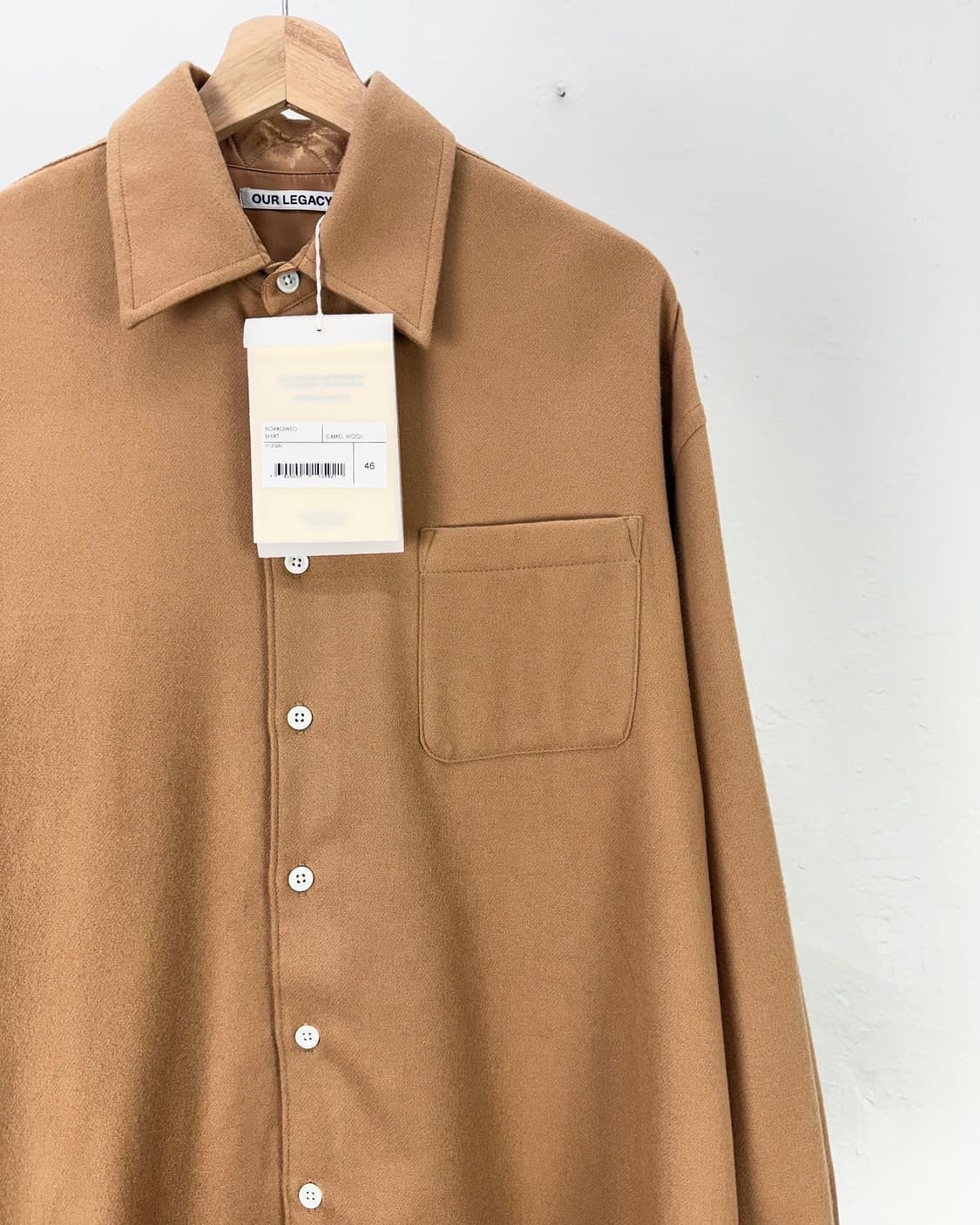 아워레가시 버로우드 카멜 오버 울 셔츠 상품이미지3