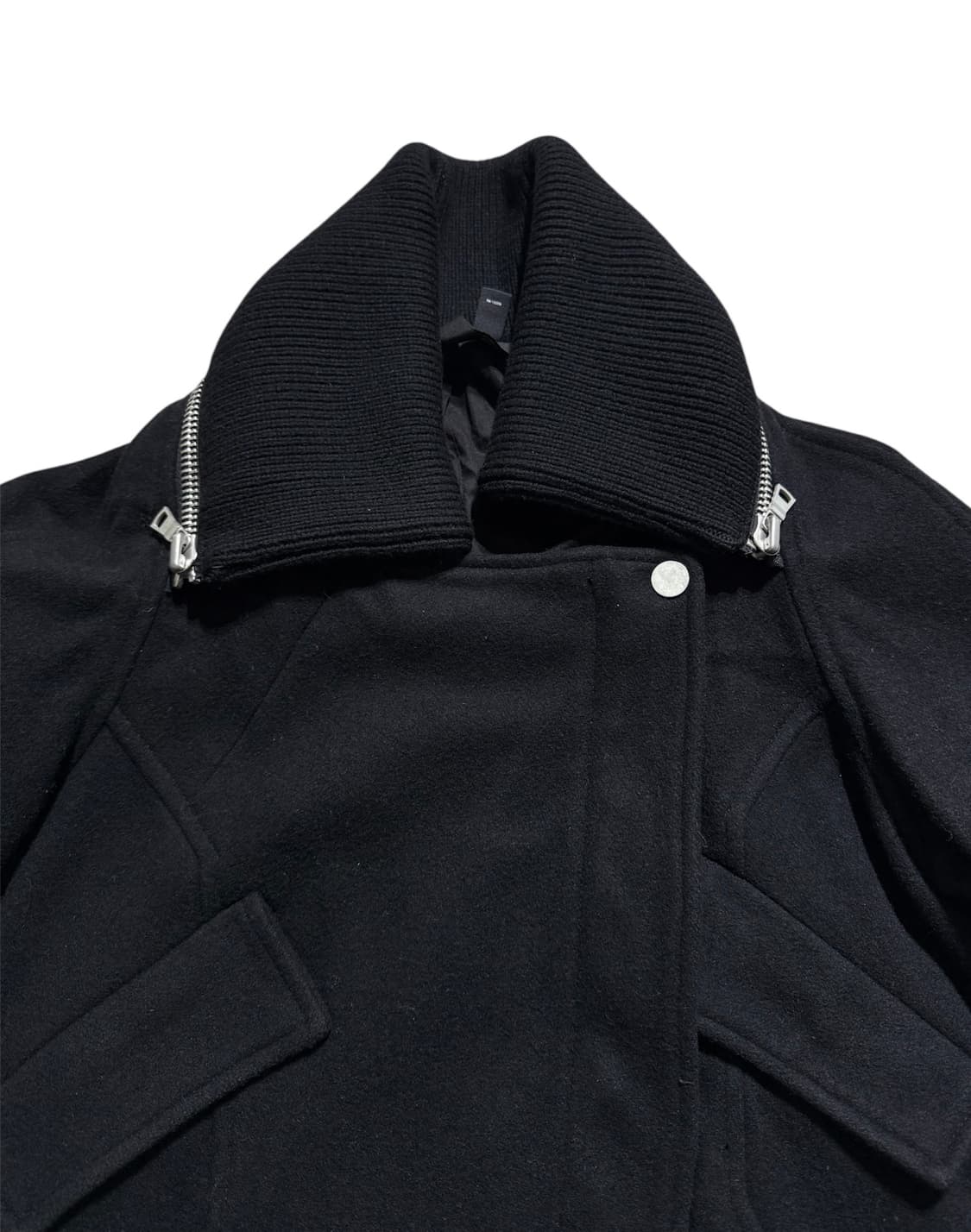 EDUN 빅 카라 지퍼 디테일 모직 자켓 상품이미지7