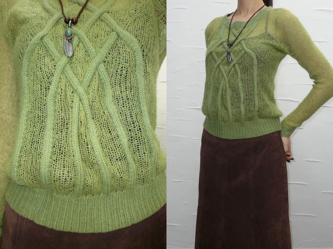 Lime green knit 상품이미지1
