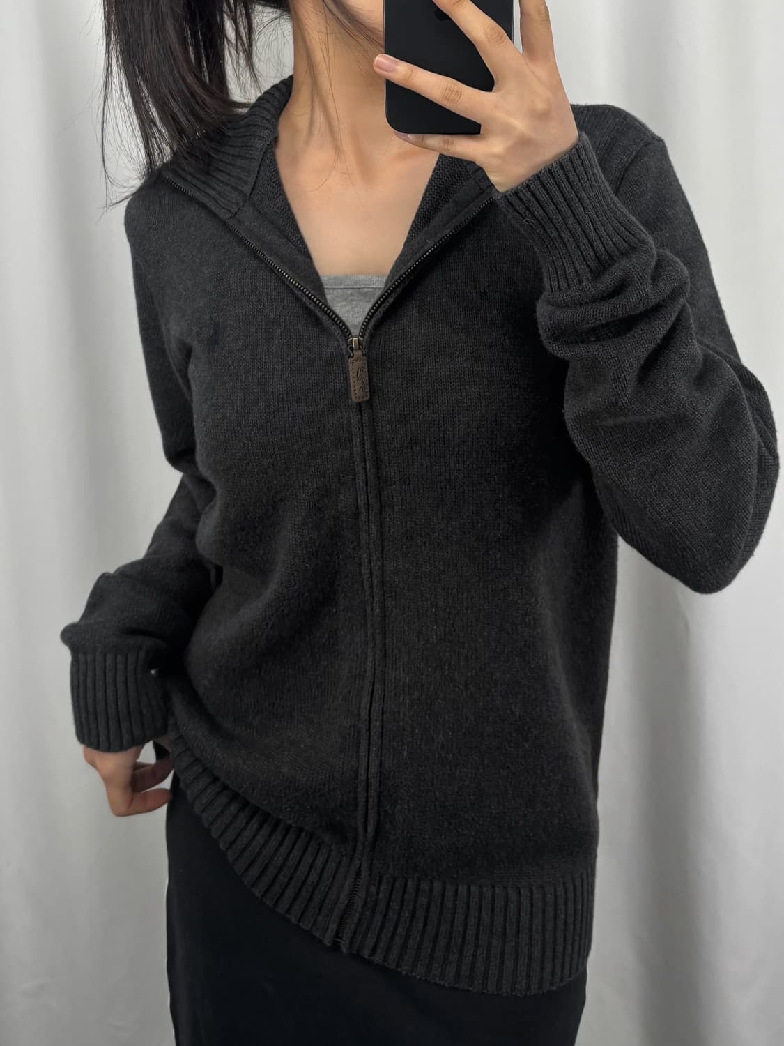 폴로 그레이 니트 집업 상품이미지2