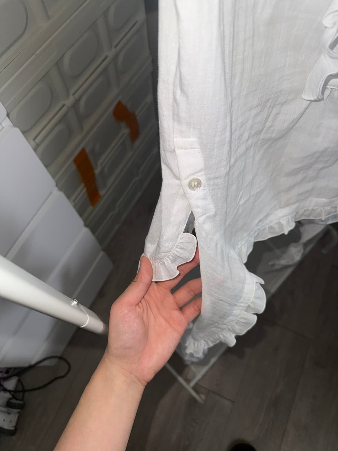 open yy RUFFLE POLO SHIRT white 상품이미지3