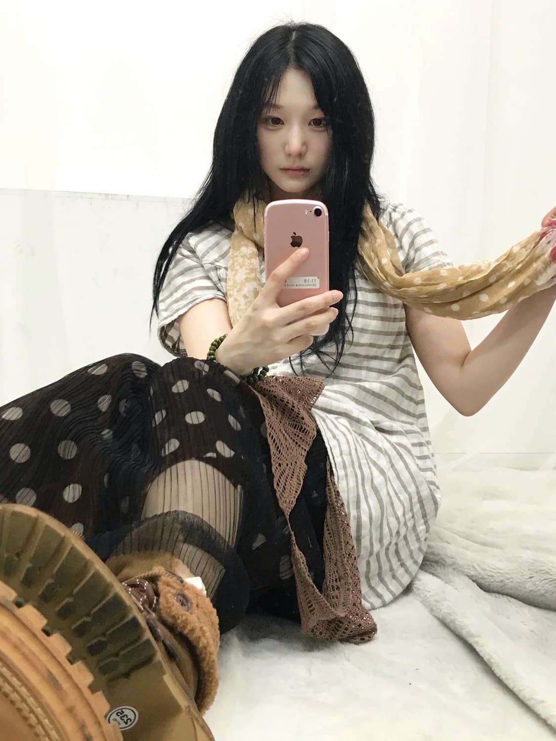 𖤐브라운 도트 모리 set𖤐 상품이미지1