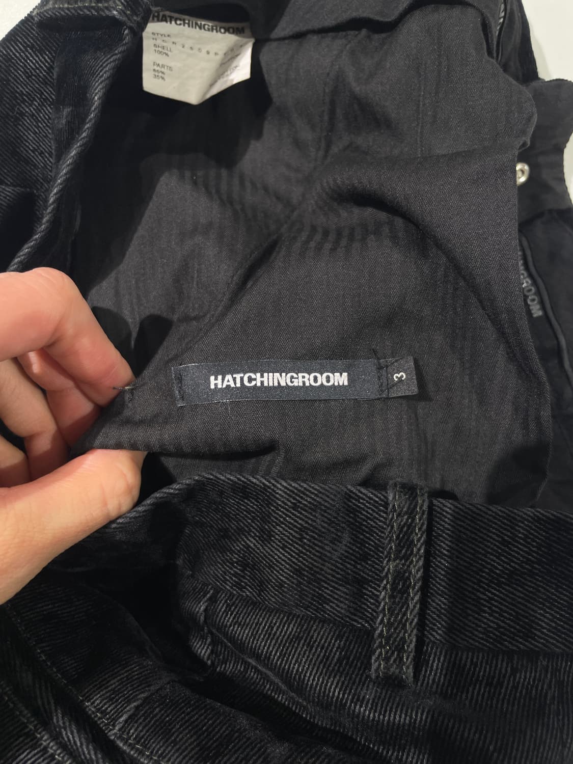 해칭룸 블랙 레귤러 벨벳 데님 팬츠 상품이미지7