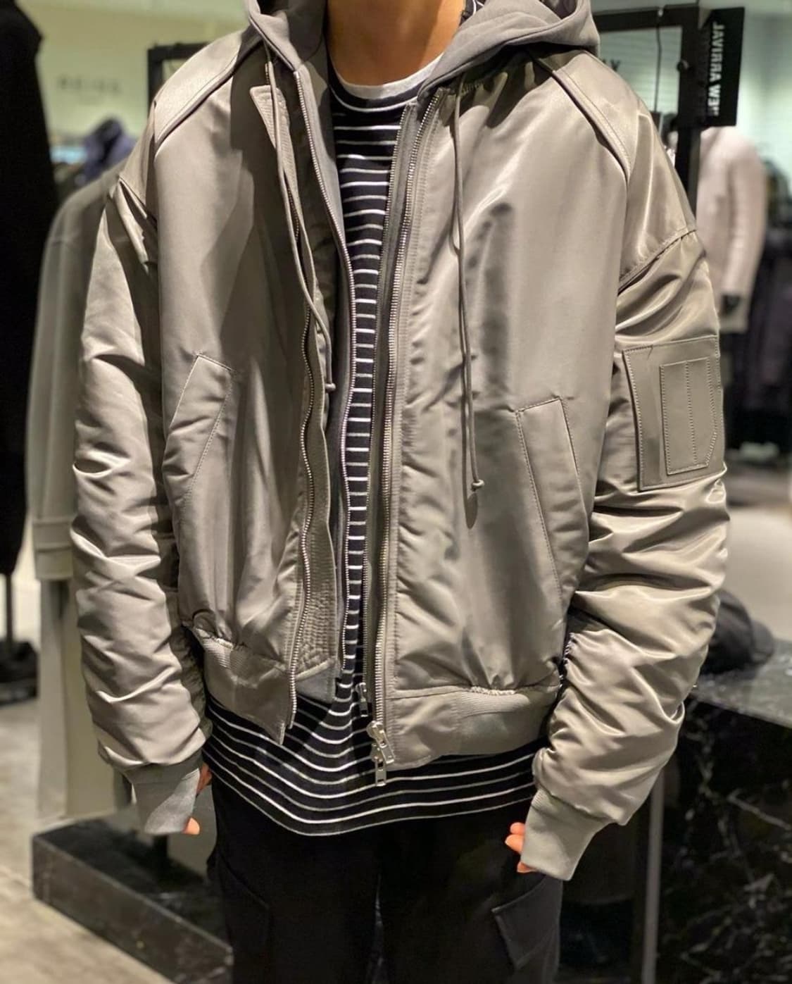 준지 129만 후드 마원 애쉬 그레이 MA-1 상품이미지3