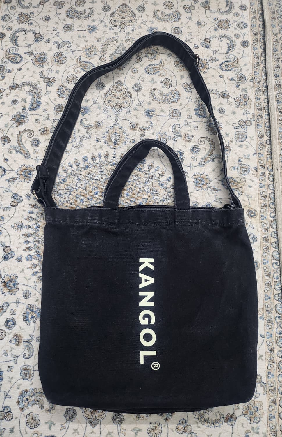 캉골 블랙 캔버스 토트백 겸 숄더백 상품이미지2