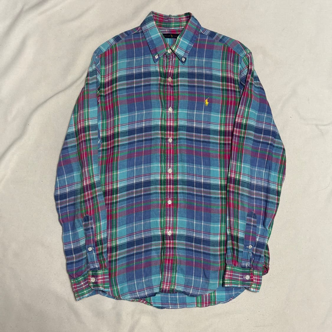 M 폴로랄프로렌 멀티 컬러 린넨 체크셔츠 상품이미지2