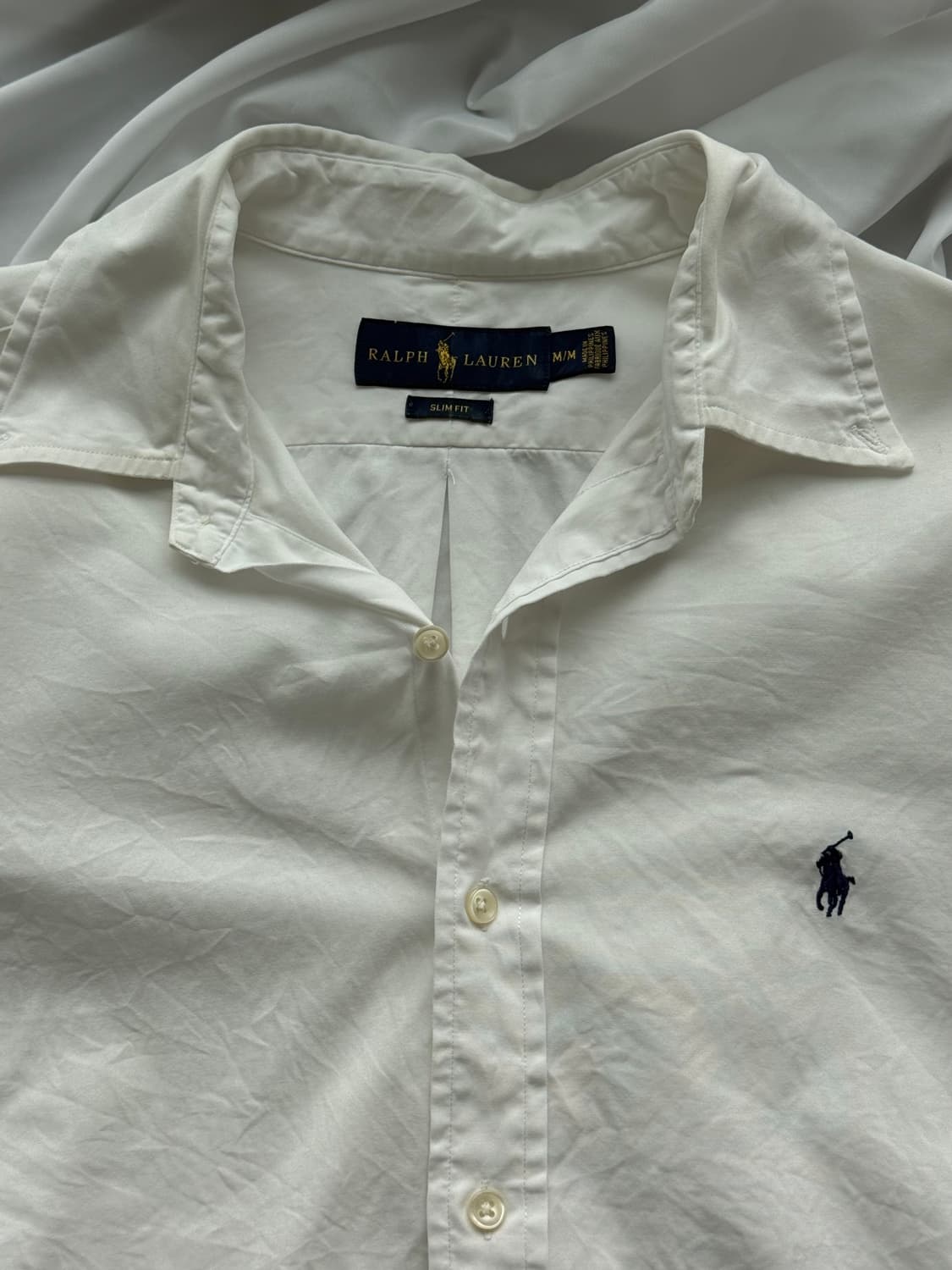 폴로 랄프로렌 화이트 슬림핏 포플린 셔츠 상품이미지4
