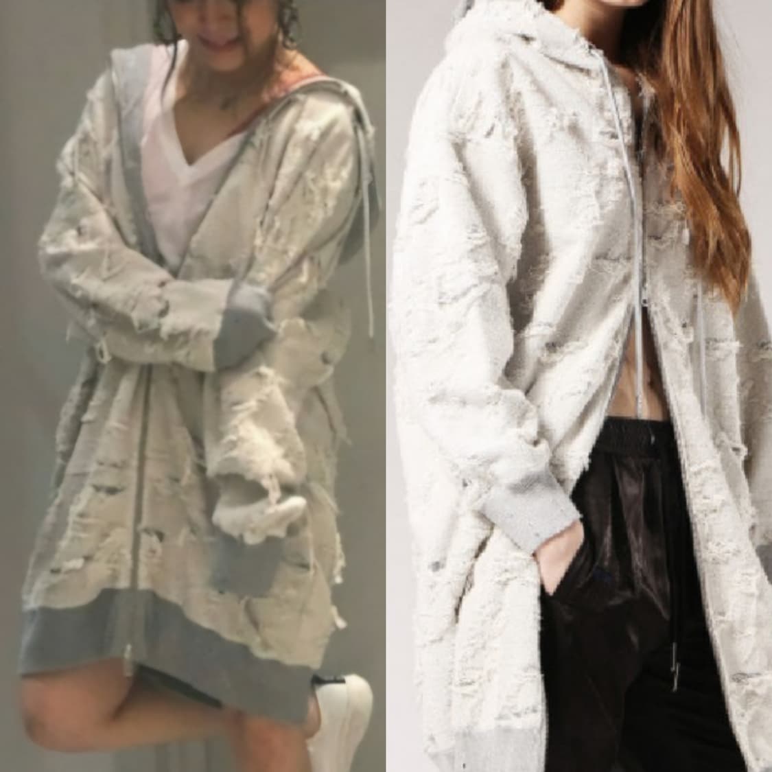 [XS] 디젤 디스트로이드 롱 후드집업 상품이미지2