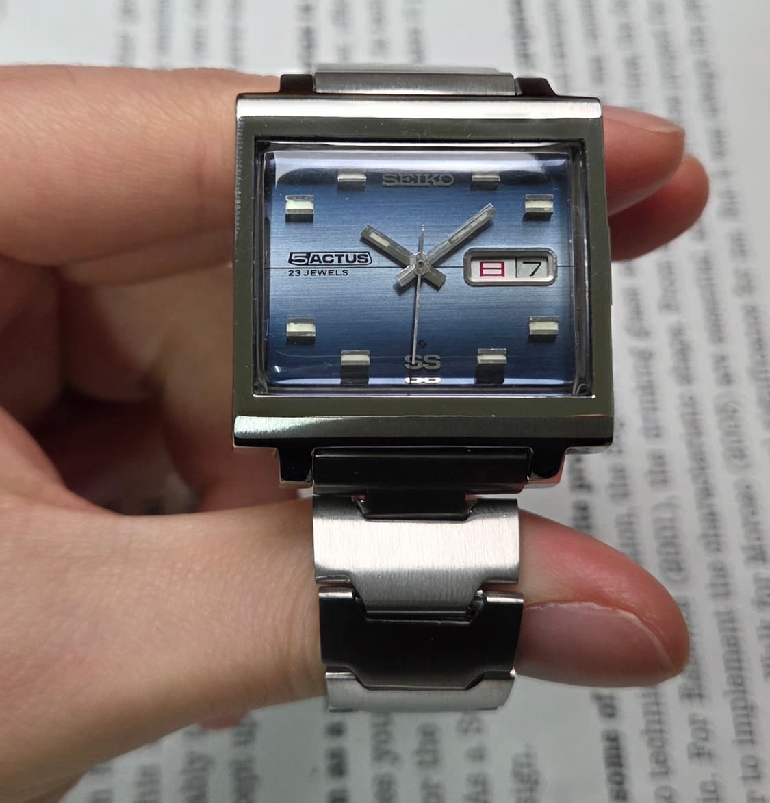 레어] 빈티지 세이코 액투스SS 테레비 블루 그라데이션 한자 데이데이트  상품이미지2