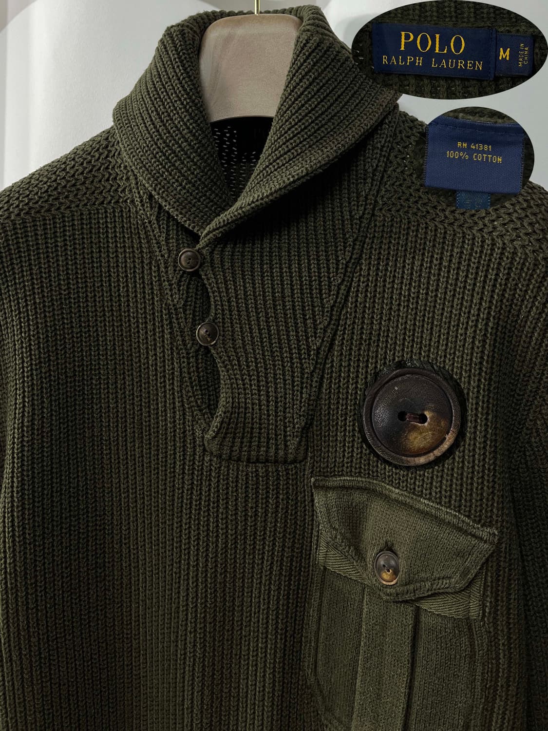 폴로 랄프로렌 올리브드랩 코만도 엘보패치 밀리터리 스웨터 상품이미지3