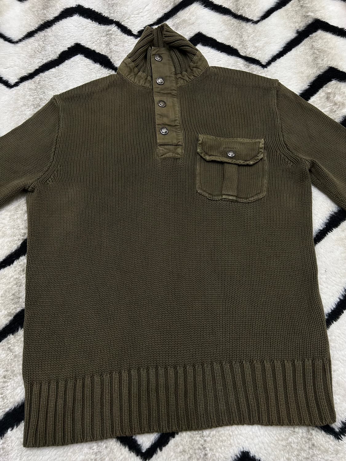 [S]폴로랄프로렌 코만도 숄카라 헤비 니트/빈티키카키 상품이미지3