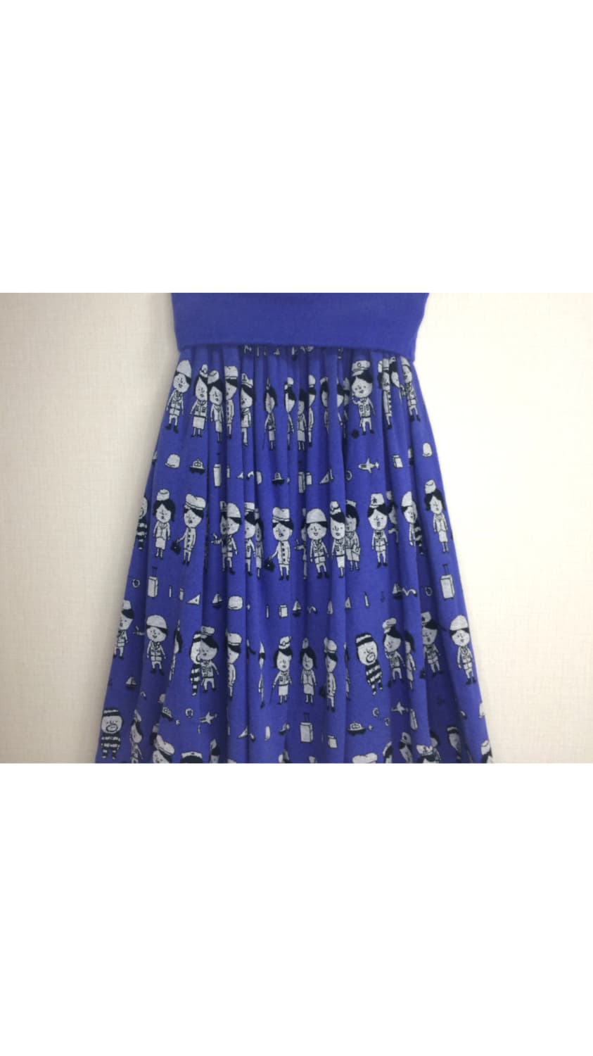 Ne-net 네넷냐 블루 프린팅 밴딩 스커트 상품이미지3