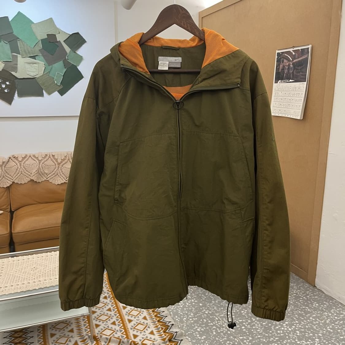 나이키 스포티 고프코어 말차카키 바람막이 자켓 L C10581 상품이미지3